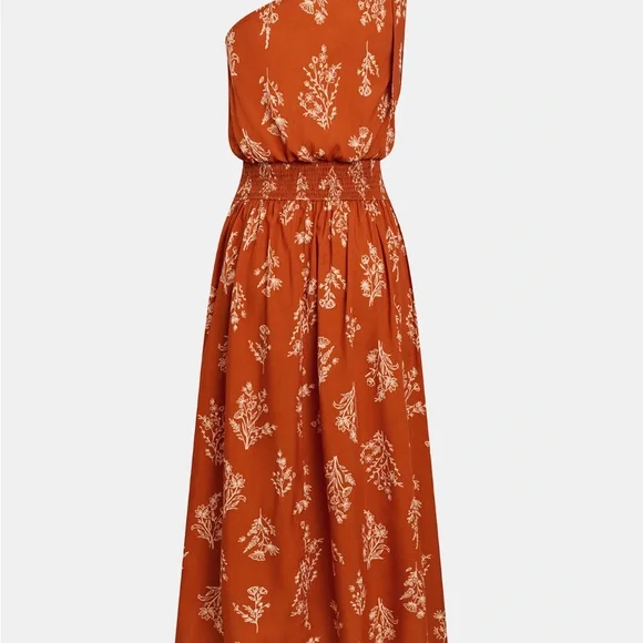 Floral One-Shoulder Dress in Orange - Picture 4 of 11
